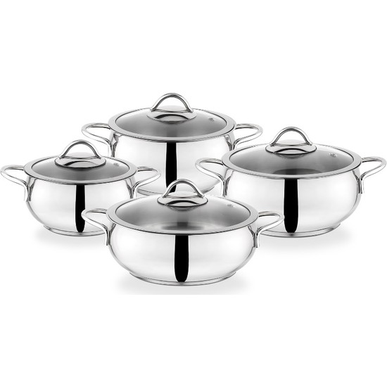 Schafer Cookhaus 8 prç. Çelik Tencere Seti - SenetleSchafer Cookhaus 8 prç. Çelik Tencere Seti