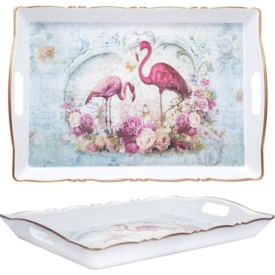 Biev Enj051 Flamıngo Tepsi 48X33Cm - KefilsizBiev Enj051 Flamıngo Tepsi 48X33Cm