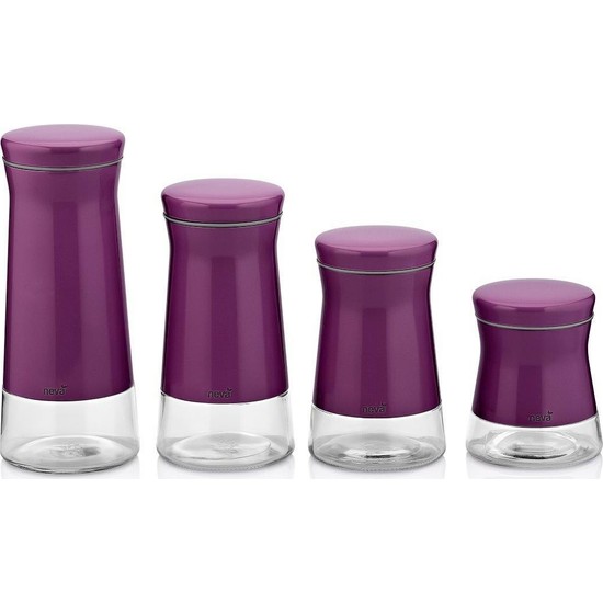 Neva N2398 Sweet Maxi Mor 4lü Cam Kavanoz Seti - Kredi KartsızNeva N2398 Sweet Maxi Mor 4lü Cam Kavanoz Seti