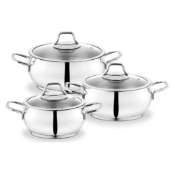 Schafer Cookhaus 6 Parça Midi Çelik Tencere Seti-Gümüş