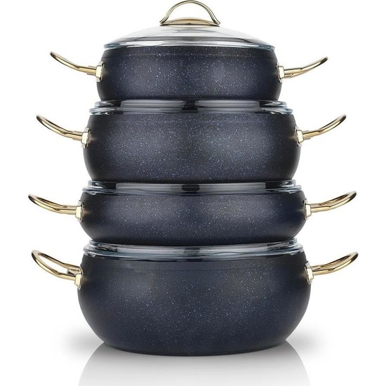 Schafer Jupiter Granit 8 Parça Tencere Seti-Lacivert - SözleşmeliSchafer Jupiter Granit 8 Parça Tencere Seti-Lacivert