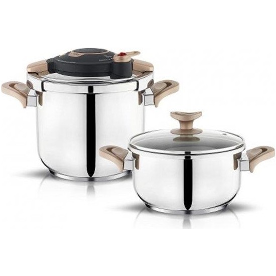 Schafer Galaxis 4+6,5 Lt 2li Düdüklü Tencere Seti-Rosegold - Kredi KartsızSchafer Galaxis 4+6,5 Lt 2li Düdüklü Tencere Seti-Rosegold