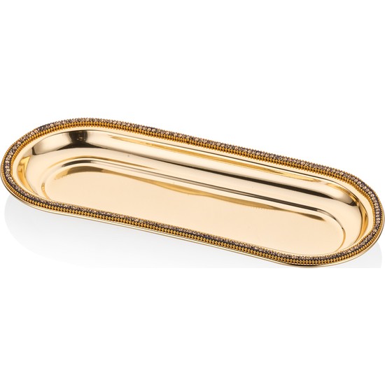 Bernardo Amber Altın Rengi Paslanmaz Çelik Dekoratif Tepsi - 34 cm - SenetliBernardo Amber Altın Rengi Paslanmaz Çelik Dekoratif Tepsi - 34 cm