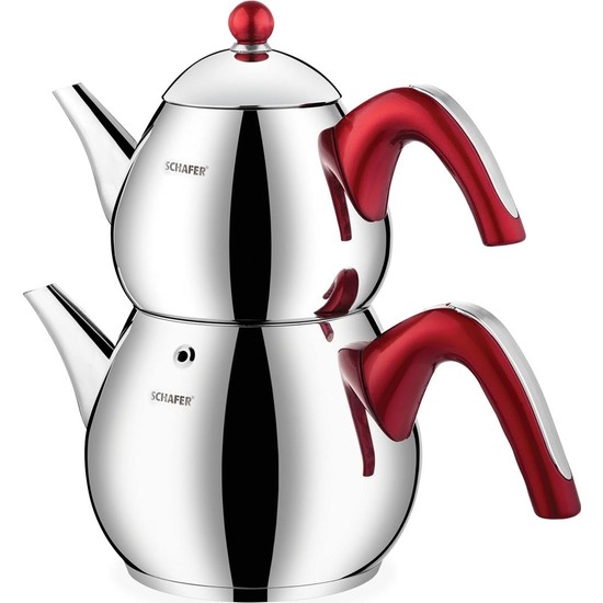 Schafer Tea Chef Çaydanlık Takımı (Orta) - 4 Parça - Krmızı - Elden TaksitleSchafer Tea Chef Çaydanlık Takımı (Orta) - 4 Parça - Krmızı