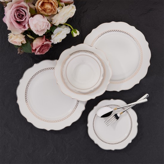 Korkmaz Eliza Collection 60 Parça Yemek Takımı A8242 - Elden ÖdemeliKorkmaz Eliza Collection 60 Parça Yemek Takımı A8242