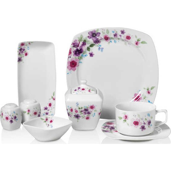 Korkmaz A8611 Bonjour Coll. 28 P Kahvaltı Seti (Kare) - SözleşmeliKorkmaz A8611 Bonjour Coll. 28 P Kahvaltı Seti (Kare)