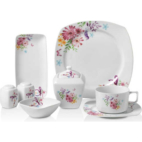 Korkmaz A8608 Bonjour Coll. 28 P Kahvaltı Seti (Kare) - SenetliKorkmaz A8608 Bonjour Coll. 28 P Kahvaltı Seti (Kare)