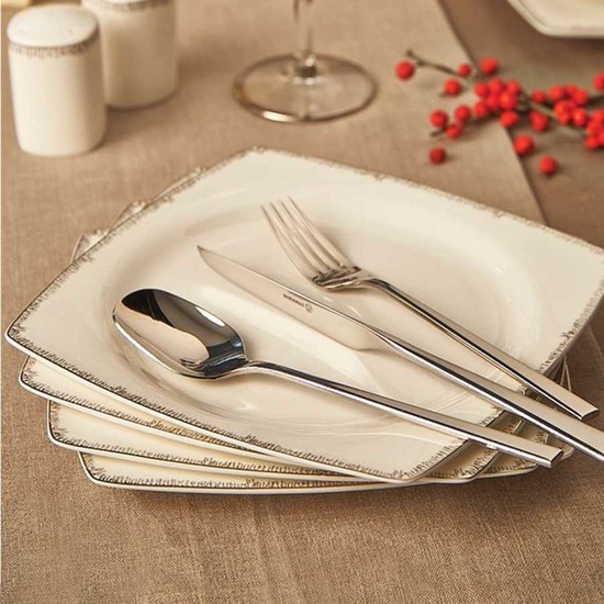 Korkmaz A8424 Bone Selection 60 Parça Kare Yemek Takimi - SenetleKorkmaz A8424 Bone Selection 60 Parça Kare Yemek Takimi