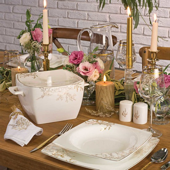 Korkmaz A8428 Bone Selection 60 Parça Kare Yemek Takimi - Elden ÖdemeliKorkmaz A8428 Bone Selection 60 Parça Kare Yemek Takimi