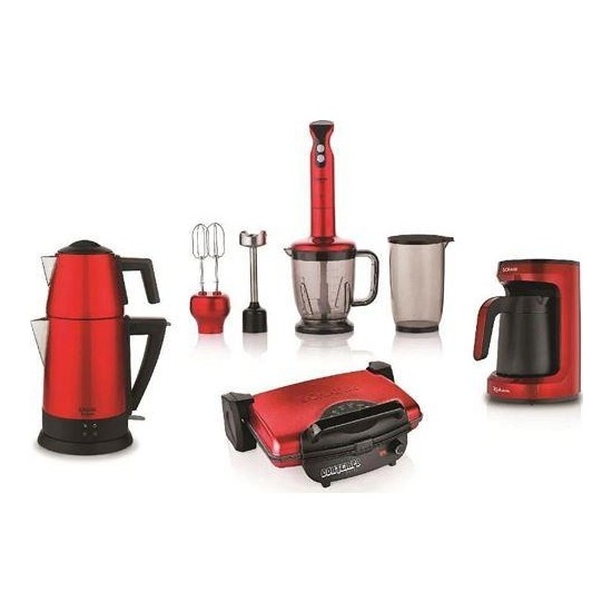 Schafer Kea Elektro Mega Ev Aletleri 4lü Set Kırmızı - Elden TaksitliSchafer Kea Elektro Mega Ev Aletleri 4lü Set Kırmızı