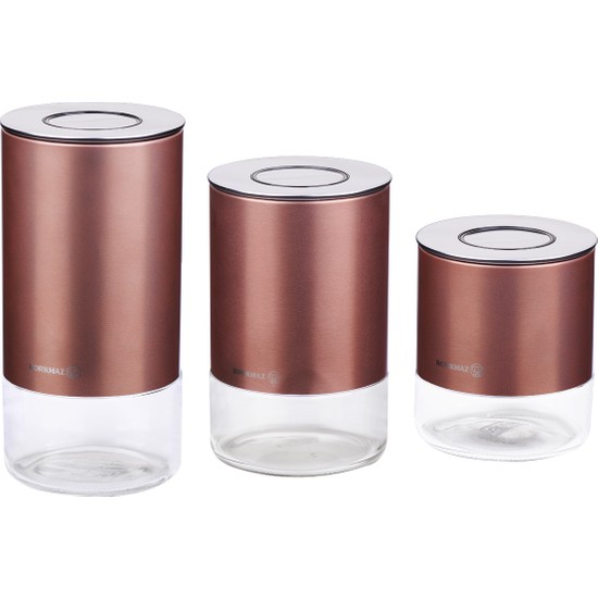 Korkmaz Stora Plus 3lü Rosegold Saklama Seti - SözleşmeliKorkmaz Stora Plus 3lü Rosegold Saklama Seti
