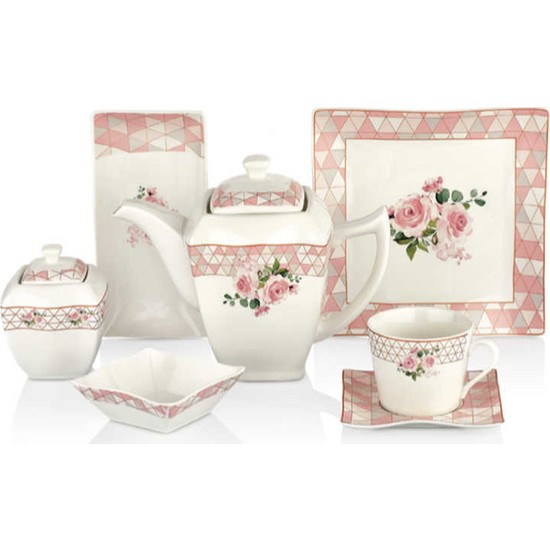 Korkmaz Link Collection 30 Parça Kare Kahvaltı Takımı - SözleşmeliKorkmaz Link Collection 30 Parça Kare Kahvaltı Takımı