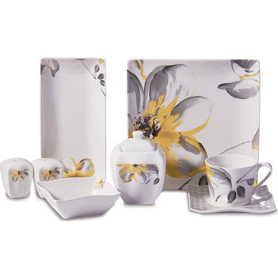 Korkmaz Link Collection 28 Parça Kare Kahvaltı Takımı - PeşinatsızKorkmaz Link Collection 28 Parça Kare Kahvaltı Takımı