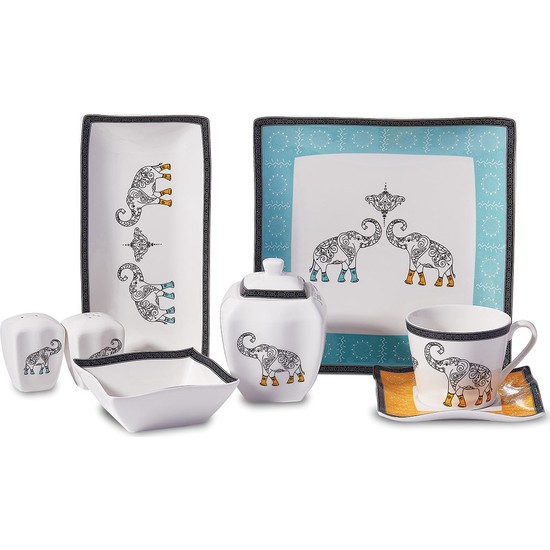 Korkmaz Link Collection 28 Parça Kare Kahvaltı Takımı - Elden ÖdemeliKorkmaz Link Collection 28 Parça Kare Kahvaltı Takımı