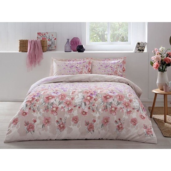 Özdilek Spread Flower Somon Çift Kişilik Ranforce Nevresim Takımı - Elden ÖdemeliÖzdilek Spread Flower Somon Çift Kişilik Ranforce Nevresim