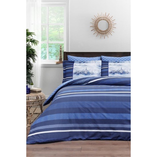 Özdilek Çift Kişilik Ranforce Nevresim Takımı Ink Lines Mavi - SözleşmeliÖzdilek Çift Kişilik Ranforce Nevresim Takımı Ink Lines Mavi