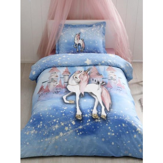 Özdilek Unicorn Dream Fosforlu Tek Kişilik Nevresim Takımı Mavi - Elden TaksitleÖzdilek Unicorn Dream Fosforlu Tek Kişilik Nevresim Takımı
