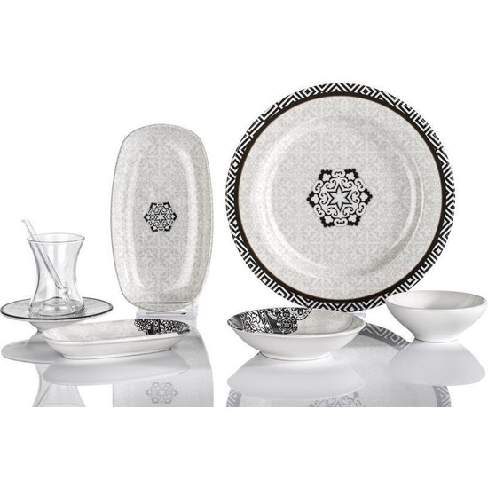 Schafer Sharon Kahvaltı Takımı 32 Parça Siyah - PeşinatsızSchafer Sharon Kahvaltı Takımı 32 Parça Siyah