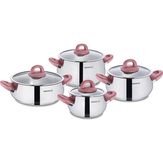 Korkmaz Bella Rosegold 8 Parça Tencere Seti - Kredi KartsızKorkmaz Bella Rosegold 8 Parça Tencere Seti