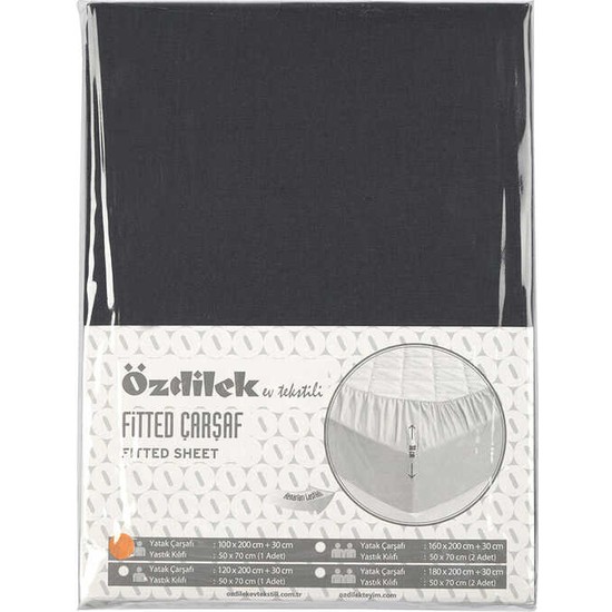 Özdilek Çarşaf Fitted Yastıklı Ranforce 100X200 Antrasit Trendy - TaksitleÖzdilek Çarşaf Fitted Yastıklı Ranforce 100X200 Antrasit Trendy