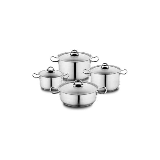 Schafer Flat 8 Parça Çelik Tencere Seti - Elden TaksitliSchafer Flat 8 Parça Çelik Tencere Seti