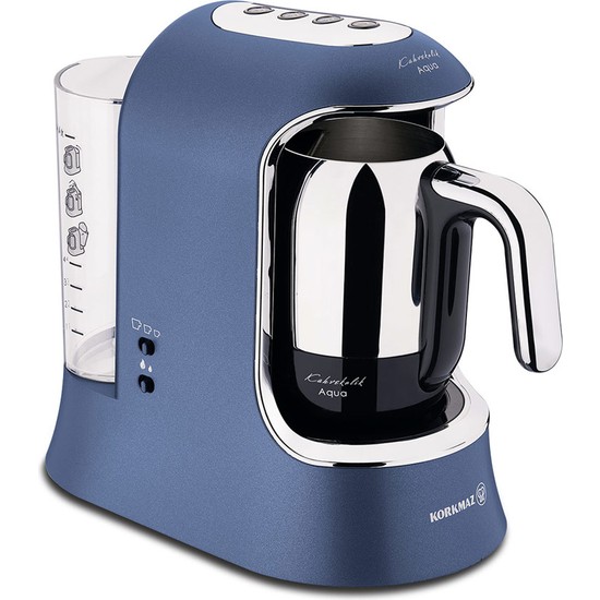 Korkmaz Kahvekolik Aqua Azura/krom Otomatik Kahve Makinesi - KefilsizKorkmaz Kahvekolik Aqua Azura/krom Otomatik Kahve Makinesi