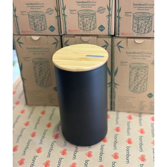 Bambum Emma - Cam Saklama Kabı Büyük Siyah (1480ML) - SenetleBambum Emma - Cam Saklama Kabı Büyük Siyah (1480ML)