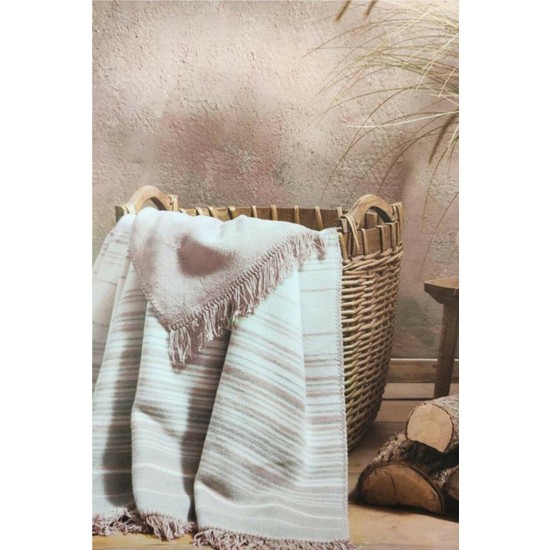 Özdilek Battaniye Pamuk Striped Pudra 180 x 200 cm - TaksitleÖzdilek Battaniye Pamuk Striped Pudra 180 x 200 cm