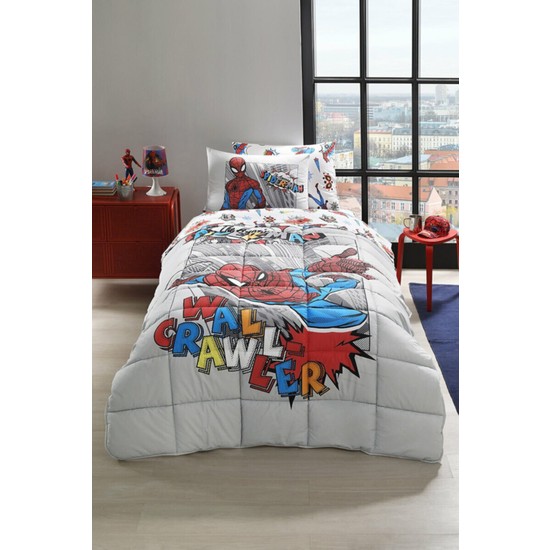 Özdilek Spiderman Wall Tek Kişilik Disney Lisanslı Lastikli Fitted Çarşaf Çocuk Uyku Seti - PeşinatsızÖzdilek Spiderman Wall Tek Kişilik