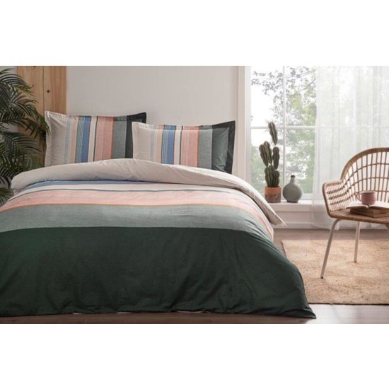 Kristal Özdilek Tek Kişilik Ranforce Nevresim Takımı Linje Yeşil - Elden TaksitleKristal Özdilek Tek Kişilik Ranforce Nevresim Takımı Linje