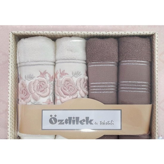 Özdilek Shine Havlu 4 Lü Kutulu 30X50 Krem-Kahve - TaksitleÖzdilek Shine Havlu 4 Lü Kutulu 30X50 Krem-Kahve