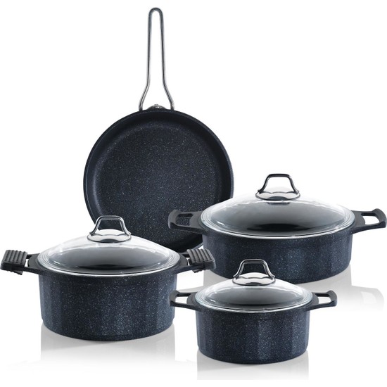 Schafer Onix Döküm Tencere Seti 7 Parça Siyah - Elden TaksitleSchafer Onix Döküm Tencere Seti 7 Parça Siyah