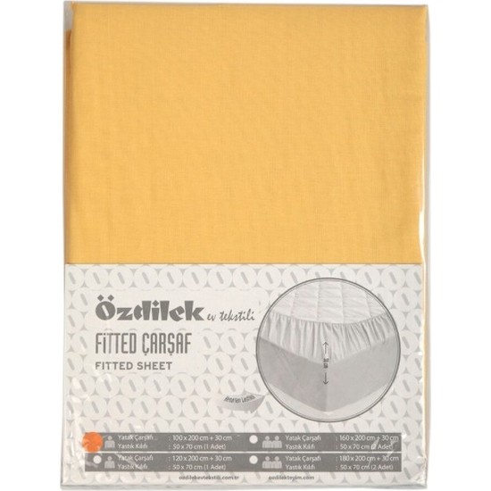 Özdilek Trendy Gold 180x200 Battal Boy Fitted Çarşaf - PeşinatsızÖzdilek Trendy Gold 180x200 Battal Boy Fitted Çarşaf