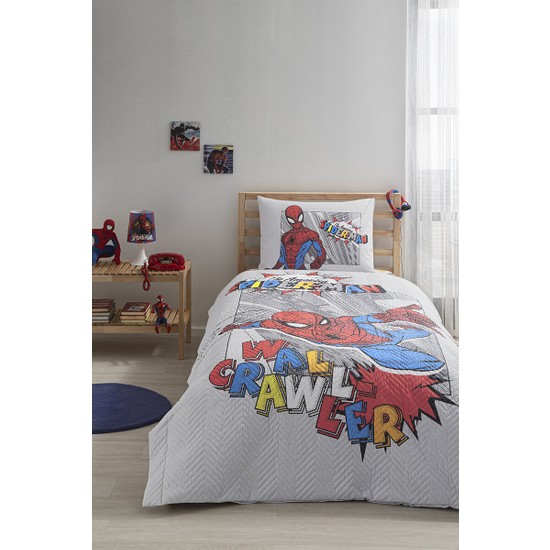 Özdilek Spiderman Wall Tek Kişilik Disney Lisanslı Lastikli Fitted Çarşaf Kapitone Çocuk Nevresim Ta - Elden TaksitleÖzdilek Spiderman Wall