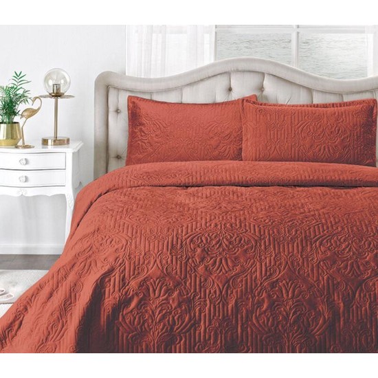 Kristal Özdilek Çift Kişilik Kadife Yatak Örtüsü Flair 230x250 Kiremit - TaksitleKristal Özdilek Çift Kişilik Kadife Yatak Örtüsü Flair