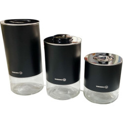 Korkmaz Stora Plus 3'lü Kavanoz Saklama Seti Vakumlu Kapak Siyah