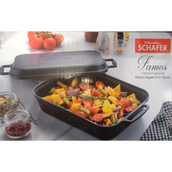 Schafer Famos Döküm Kapaklı Fırın Tepsisi Gri