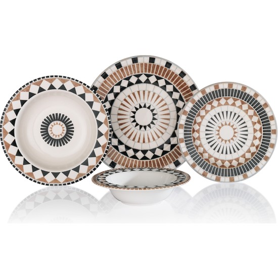 Schafer Alize Yemek Takımı-24 Parça- Kahverengi-02 - KefilsizSchafer Alize Yemek Takımı-24 Parça- Kahverengi-02