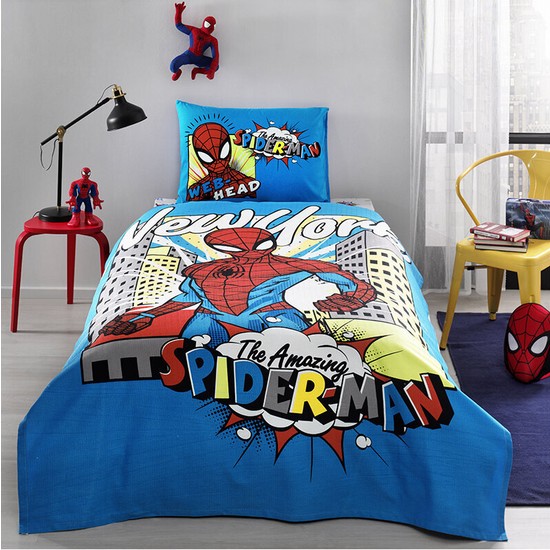Özdilek Spiderman New York Tek Kişilik Disney Lisanslı Lastikli Fitted Çarşaf Çocuk Pike Takımı - Kredi KartsızÖzdilek Spiderman New York