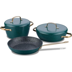 Korkmaz A2607 Vintage 5 Parça Tencere Seti Yeşil