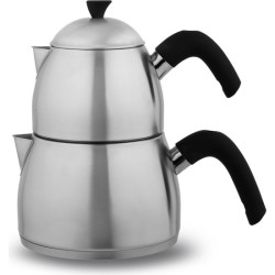 Schafer Wide Metal (O.boy) Çaydanlık Takımı-4 Parça-Siyah