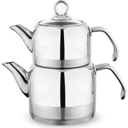 Schafer ADA Metal Çaydanlık Takımı Orta Boy 4 Parça Inox