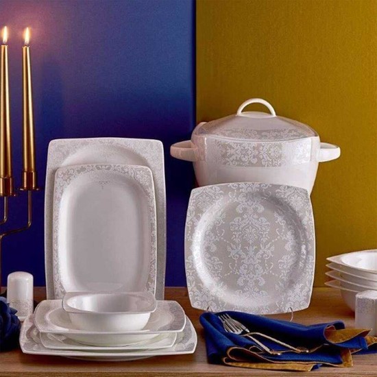 Neva N3082 Mirena Kare 60 Parça 12 Kişilik Fine Bone Yemek Takımı - Elden TaksitleNeva N3082 Mirena Kare 60 Parça 12 Kişilik Fine Bone Yemek