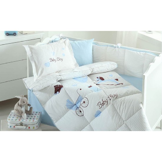 Özdilek Baby Boy Bebek Uyku Seti 8 Parça - Elden ÖdemeliÖzdilek Baby Boy Bebek Uyku Seti 8 Parça