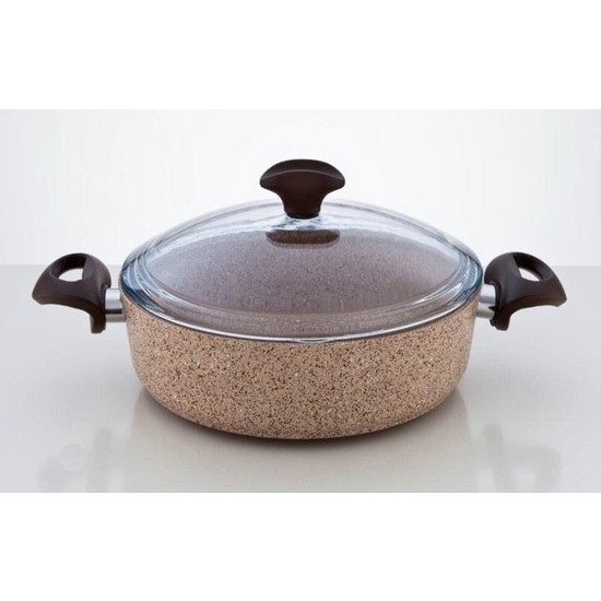 Falez Creamy Granitec 30 Cm Kısa Granit Tencere - KefilsizFalez Creamy Granitec 30 Cm Kısa Granit Tencere
