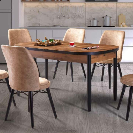 201 Torna Salon Masa Takımı - Hat Siyah - Kefilsiz201 Torna Salon Masa Takımı - Hat Siyah