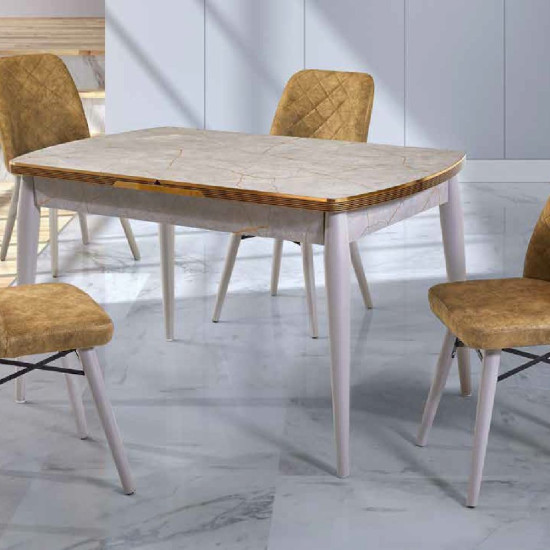 207 Lara Mutfak Masa Takımı - Ares Gold - Taksitle207 Lara Mutfak Masa Takımı - Ares Gold