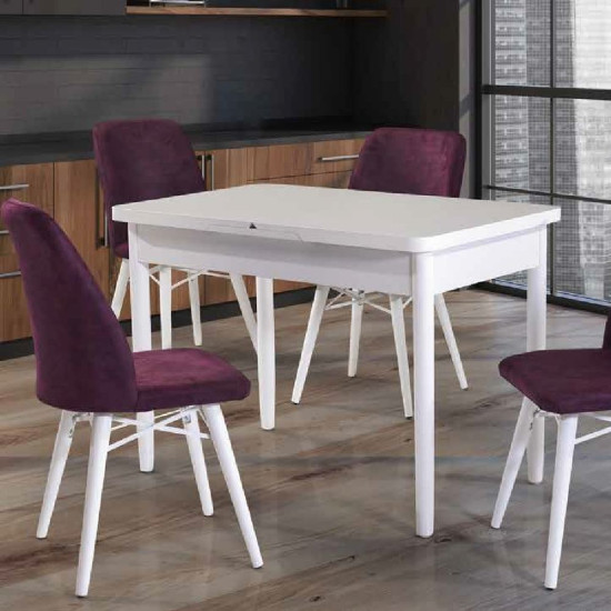 209 Torna Mutfak Masası - Düz Beyaz - Elden Taksitli209 Torna Mutfak Masası - Düz Beyaz