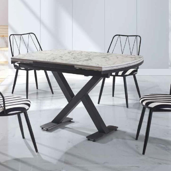 206 Eksen Mutfak Masası - Beyaz Mermer - Kredi Kartsız206 Eksen Mutfak Masası - Beyaz Mermer